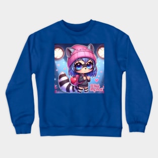 Cute Raccoon - Heart Thief Crewneck Sweatshirt